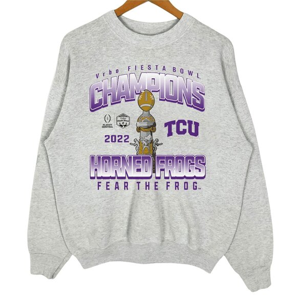 2022 TCU Football Champions Fiesta Bowl Sweatshirt, TCU Frogs Shirt Tee - Picture 1 of 2